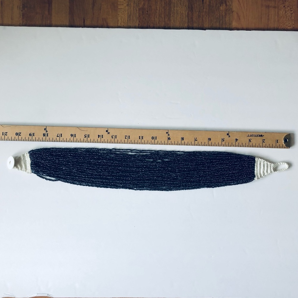 Multi Handcrafted Crochet Button Closure Black Be… - image 5